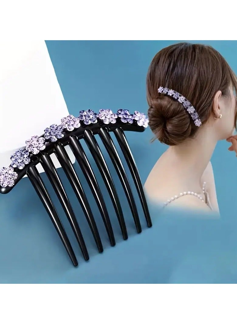 جلوسكي 1pc الزهرة الزخرفية الراينست لامعة الشعر إدراج مشط الخمر الشعر بن الديكور للنساء والاستخدام اليومي - Image 5