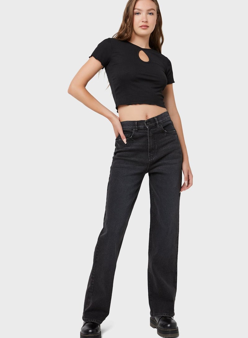 Ardene High Waist Denim Jeans - Image 1
