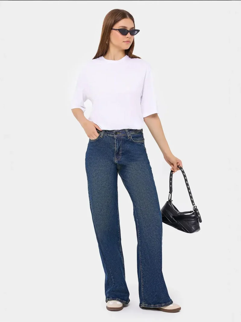 HICCUP Basic Round Neck Short Sleeve T-Shirt with Zip-Up Back