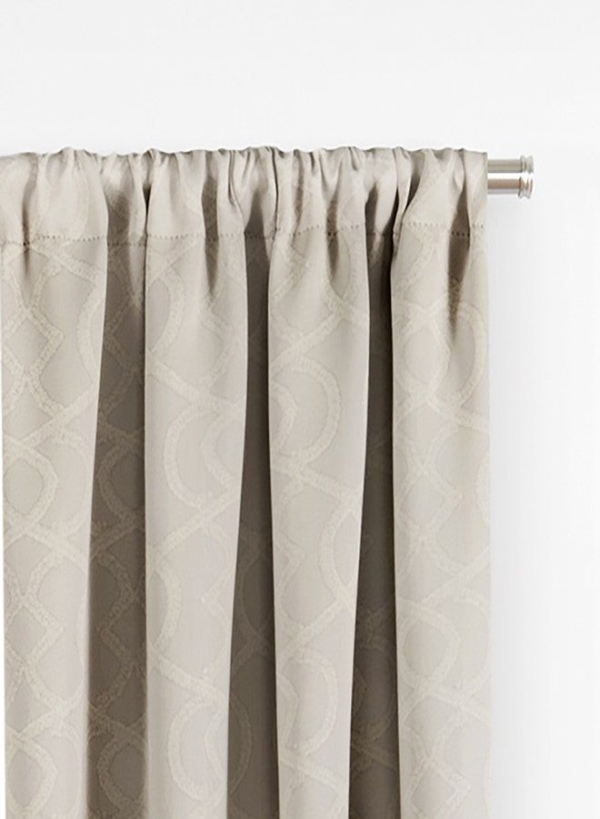 ECLIPSE Room Darkening Curtains for Bedroom - Isanti 37" x 95" Thermal Insulated Single Panel-Rod Pocket Light Blocking Curtains for Living Room, Ecru - Image 2