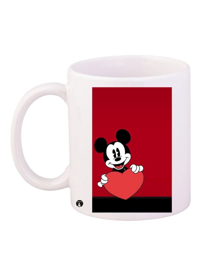 RYN Micky Mouse Printed Coffee Mug White/Red/Black 11ounce 