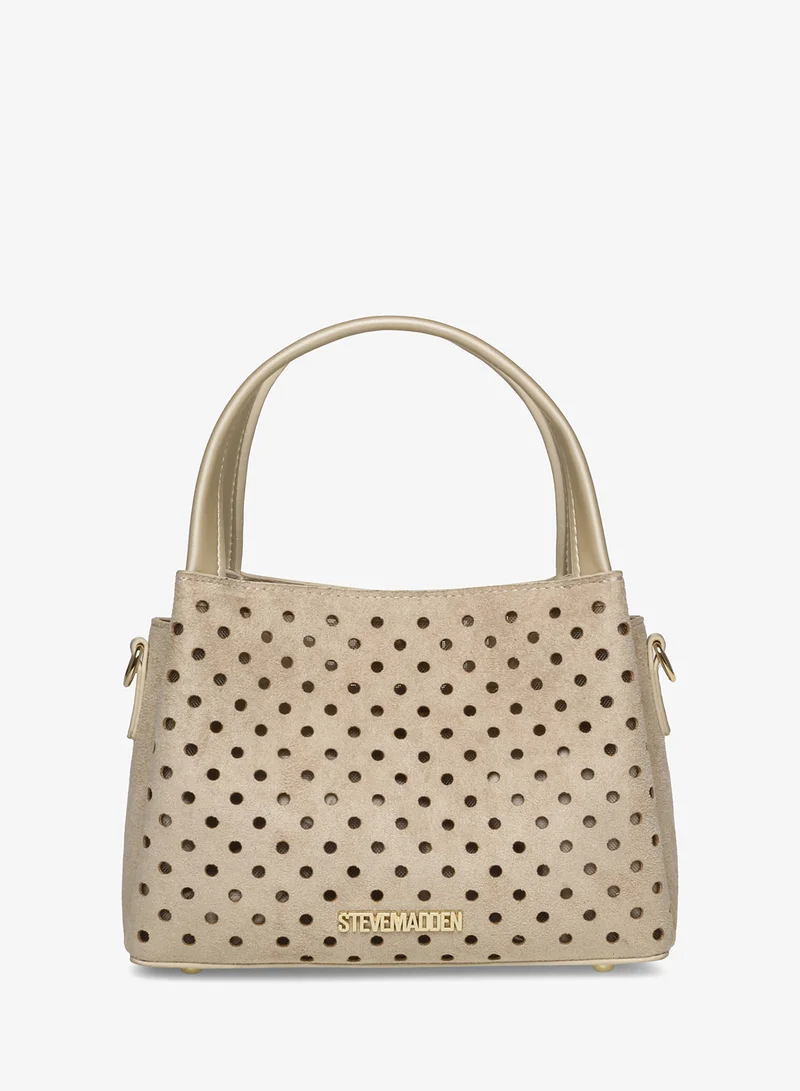 STEVE MADDEN Perf Crystal Suede Satin PU Small Tote  Bag