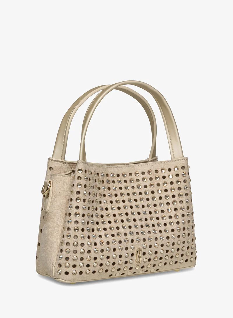 STEVE MADDEN  Perf Crystal Suede Satin PU Small Tote  Bag for Women | Best Price UAE