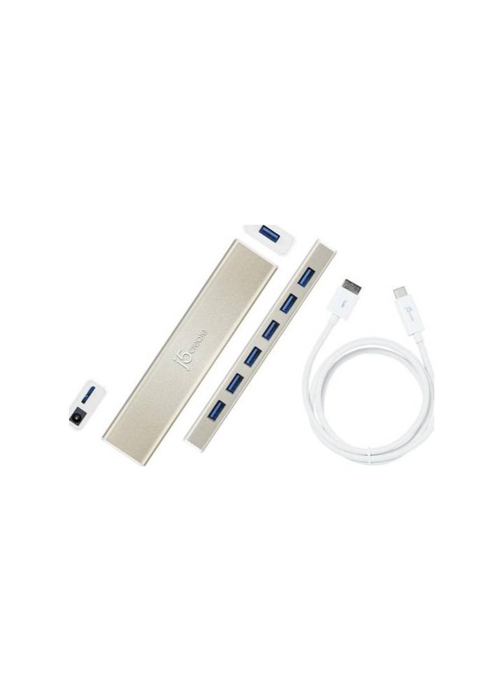 j5create j5create JCH377 High Performance USB Type-C 3.0 7-Port Hub, Windows/macOS/Linux/Chrome OS Compatible | JCH377  - Image 2