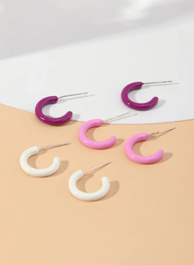 Take Two Set of 3 - Half Hoop Earrings