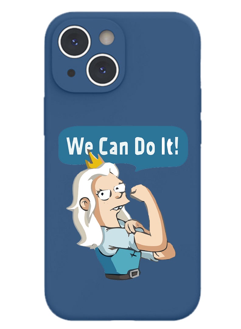 Theodor Protective Slim Fit Case Liquid Silicone Cover with Full Body Protection Anti-Scratch Shockproof Case For iPhone 15 Plus Blue  - What a beautiful day copy - Image 1