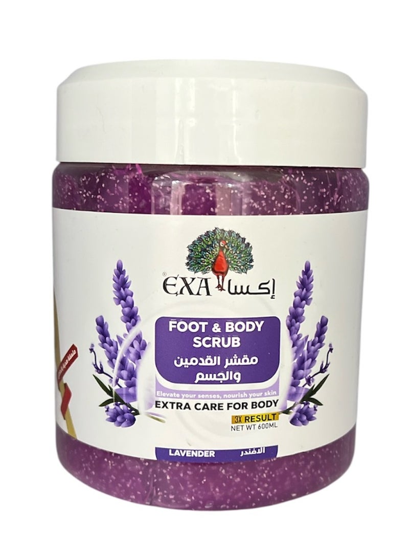 EXA,Foot and Body Scrub, Lavender, 600ml