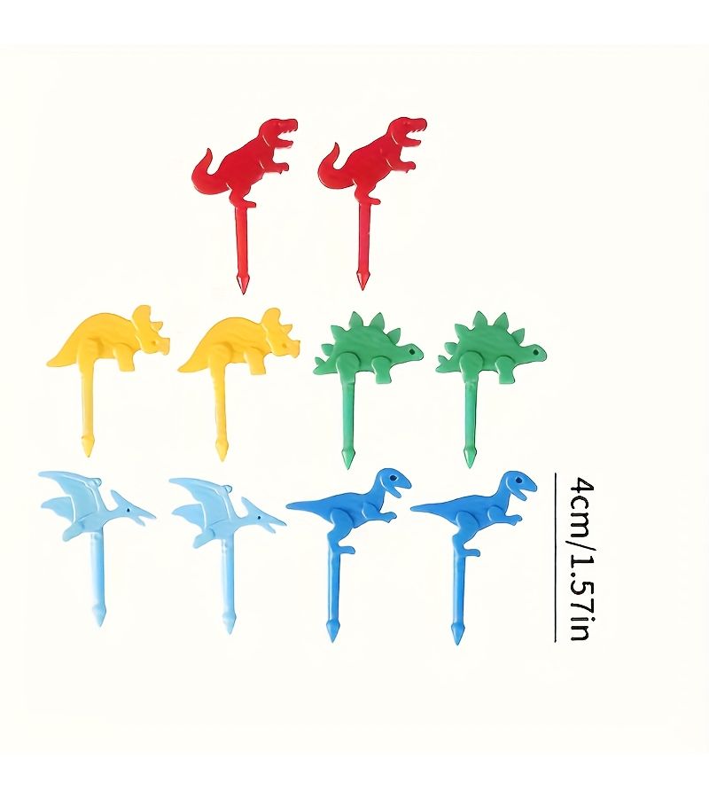 24 Pcs Random Color Cute Dinosaur Fruit Forks Festive Party Tableware Decoration Reusable Dessert Forks For Family Gatherings And Bento Boxes - Image 3