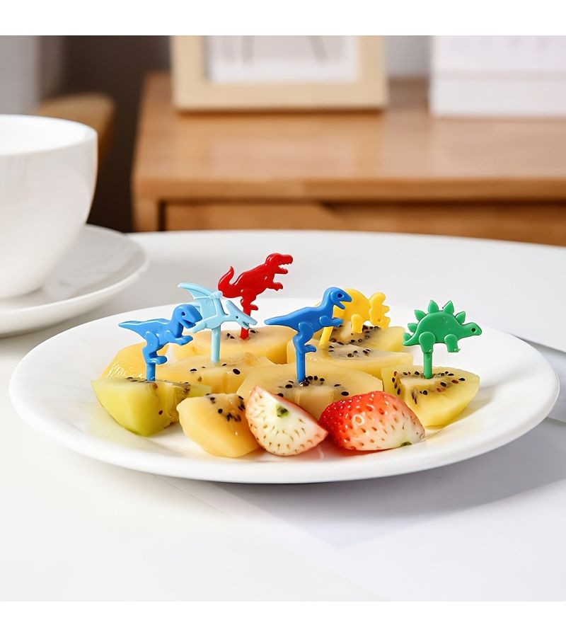 24 Pcs Random Color Cute Dinosaur Fruit Forks Festive Party Tableware Decoration Reusable Dessert Forks For Family Gatherings And Bento Boxes - Image 5