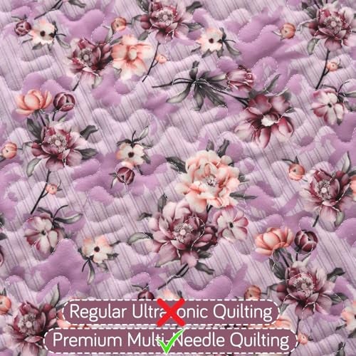 HOKIPO 'Florentina Series' Foam Filled Holland Velvet Complete Sofa Cover Set (Seat+Back+Arm) for 3 Seater Sofa with Anti-Slip Backing, Peony Lavender (IN-881+876 * 2+877 * 3-V6) - Image 5