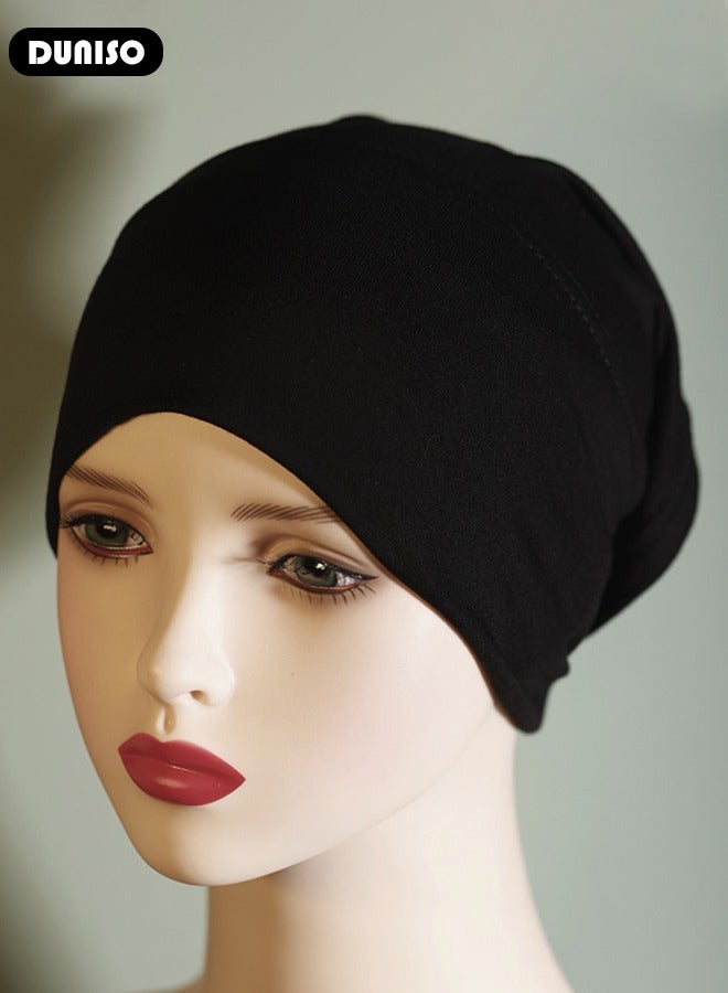 DUNISO Hijab Undercap for Women, Islamic Muslim Under Hijab Cap Cross Turban Underscarf Undercap Hood Inner Head Scarf Head Wraps Turbans for Women Chemio Headwear Sleep Cap  - Image 3