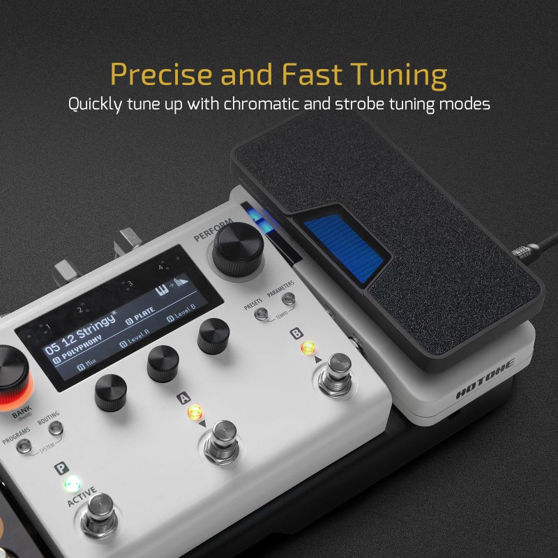HOTONE Multi-function 4 in 1 Switchable Volume & Expression Pedal with Buffer switch and Visible Tuner SP-30T(Included 1 PCS Additional 15 CM TS Cable) - Image 5