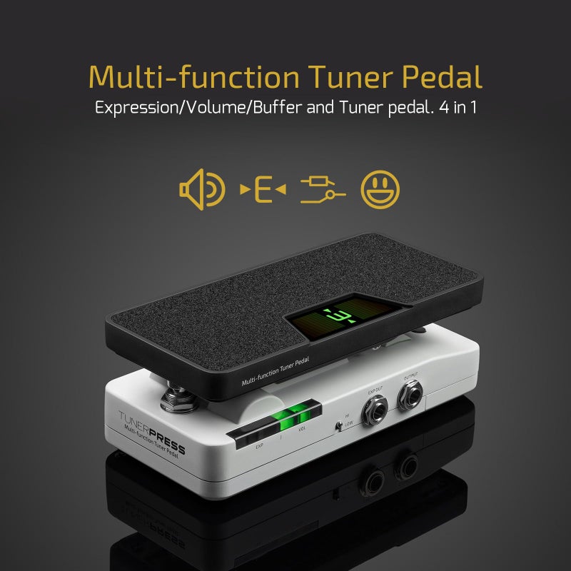HOTONE Multi-function 4 in 1 Switchable Volume & Expression Pedal with Buffer switch and Visible Tuner SP-30T(Included 1 PCS Additional 15 CM TS Cable) - Image 2