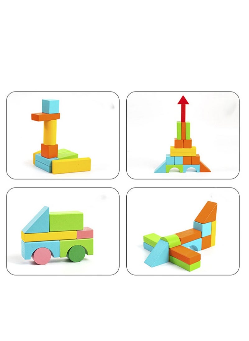 Generic - Large Wooden Building Blocks Games Set Children Educational Stacking Toys 100 Pieces - Image 1