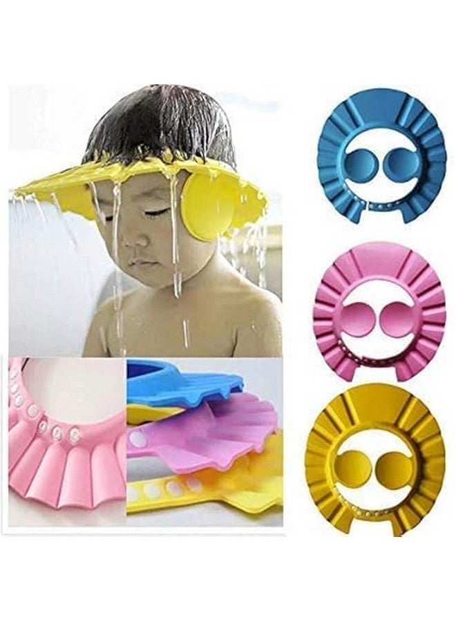 PRISO Silicone Safe Safty Bathroom Usable Bathing Baby Bath Hair Wash Cap & Shower Protection Use Shower Cap Protect Rushing, Soap Shampoo Water, Eye & Ear Care accesories - Multicolor. - Image 3