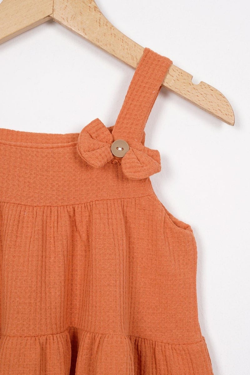 Zepkids Bow Detailed Brick Color Girl Dress  - Image 2