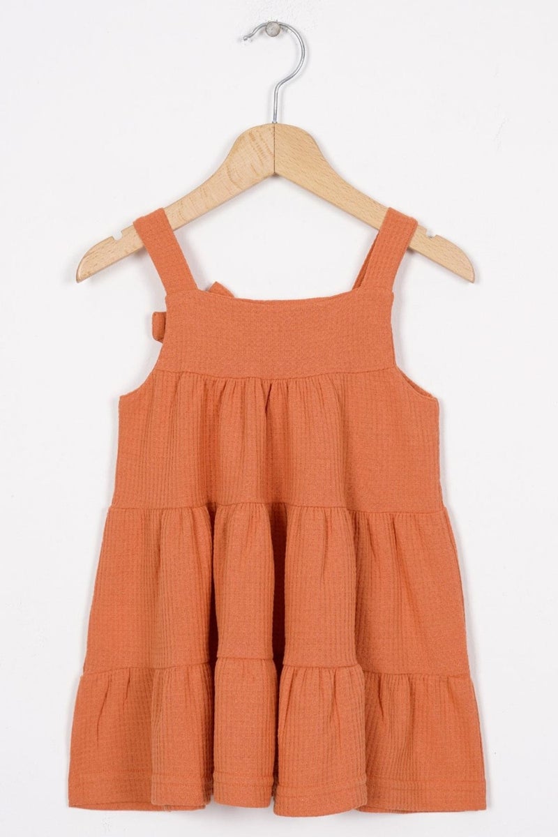 Zepkids Bow Detailed Brick Color Girl Dress  - Image 3