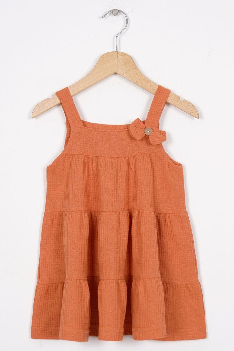 Zepkids Bow Detailed Brick Color Girl Dress  - Image 1