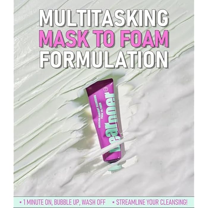 Dear Doer Dazzling Radiant Cleansing Pack to Foam – 3-in-1 Wash-Off Mask & Exfoliator & Cleanser w/Fresh Grape Extract & Niacinamide – Vitamin C and Resveratrol for Dry, Dull Skin (3.38 fl oz) - Image 3