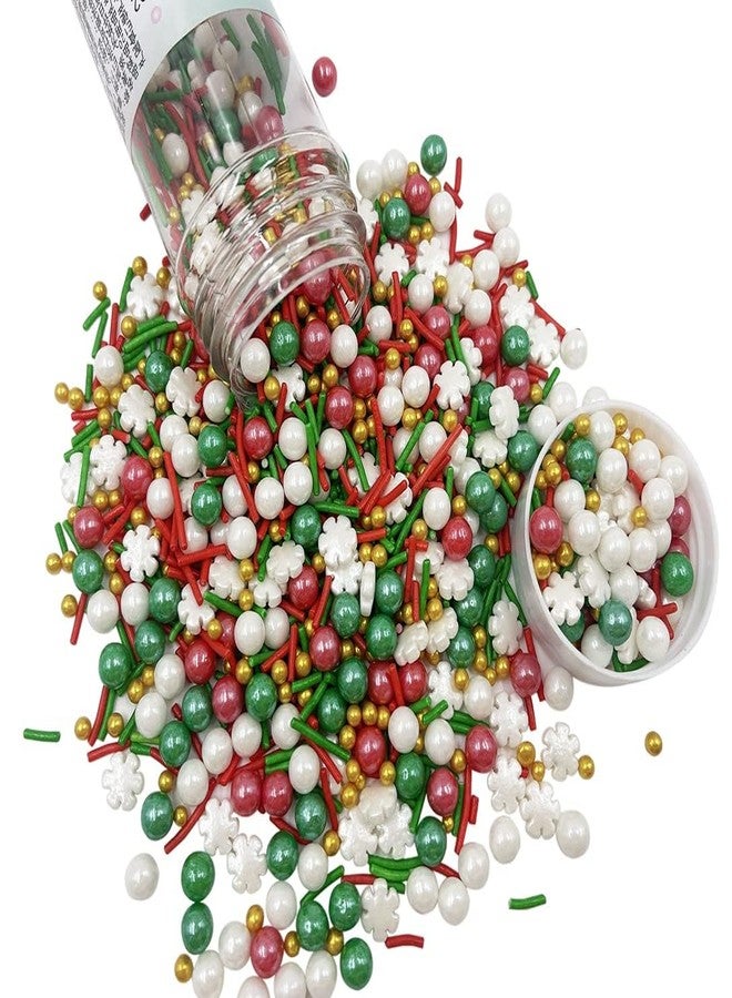 KOOTIPS Christmas Sprinkles Sugar Pearls candy 120g/ 4.2oz, Cupcake Cake Topper mix Holiday Sprinkles for Traditional Baking Manvscakes Jimmies Ice Cream Cookie Crystal Decorating Nonpareils (HCF78) - Image 1