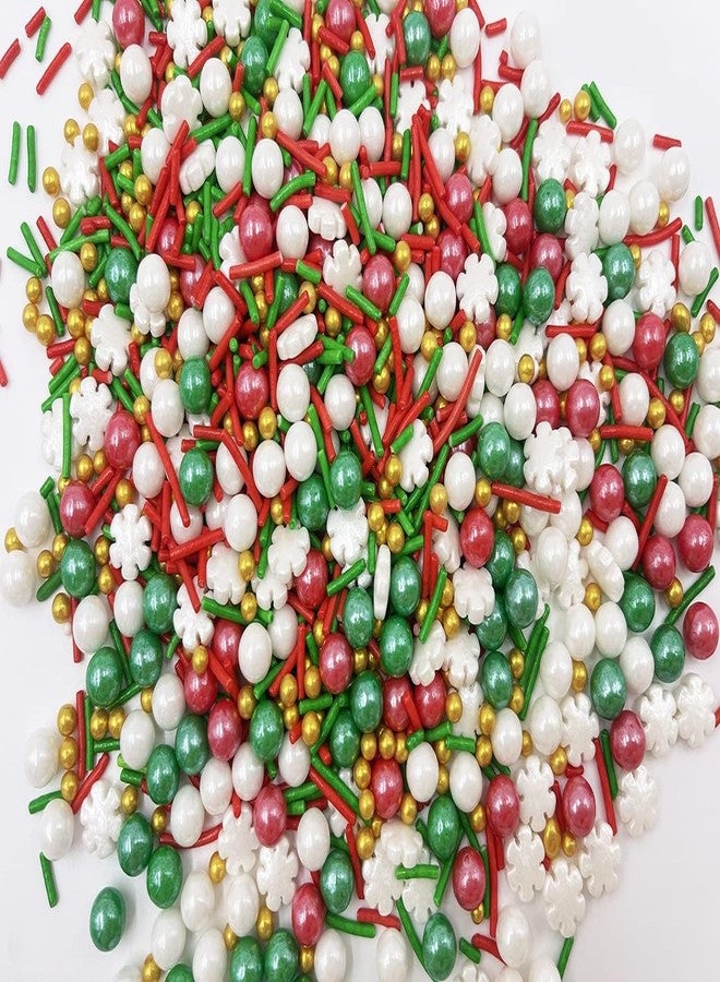 KOOTIPS Christmas Sprinkles Sugar Pearls candy 120g/ 4.2oz, Cupcake Cake Topper mix Holiday Sprinkles for Traditional Baking Manvscakes Jimmies Ice Cream Cookie Crystal Decorating Nonpareils (HCF78) - Image 4