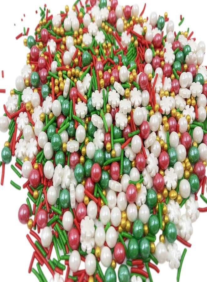 KOOTIPS Christmas Sprinkles Sugar Pearls candy 120g/ 4.2oz, Cupcake Cake Topper mix Holiday Sprinkles for Traditional Baking Manvscakes Jimmies Ice Cream Cookie Crystal Decorating Nonpareils (HCF78) - Image 2