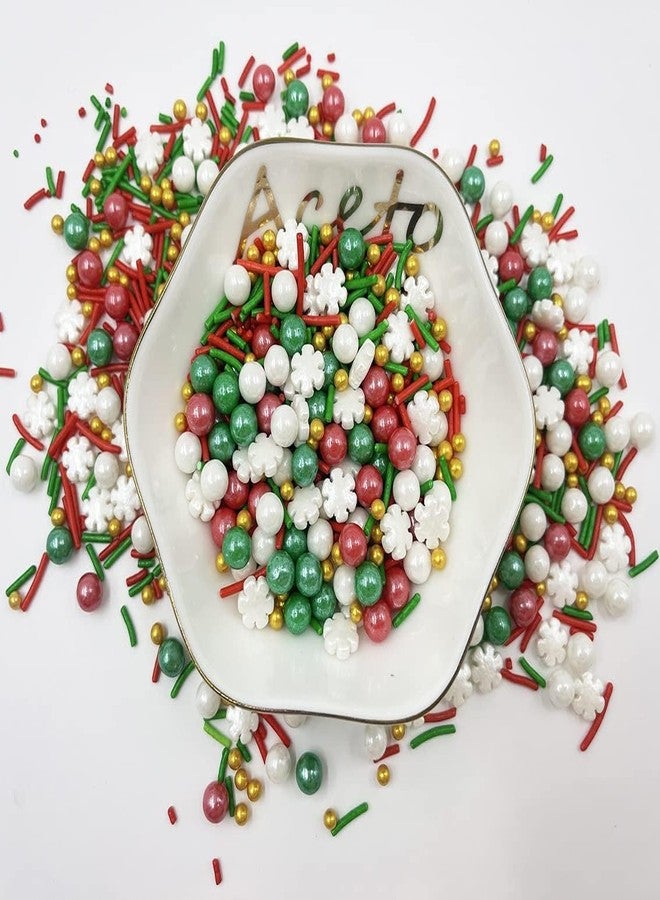 KOOTIPS Christmas Sprinkles Sugar Pearls candy 120g/ 4.2oz, Cupcake Cake Topper mix Holiday Sprinkles for Traditional Baking Manvscakes Jimmies Ice Cream Cookie Crystal Decorating Nonpareils (HCF78) - Image 3