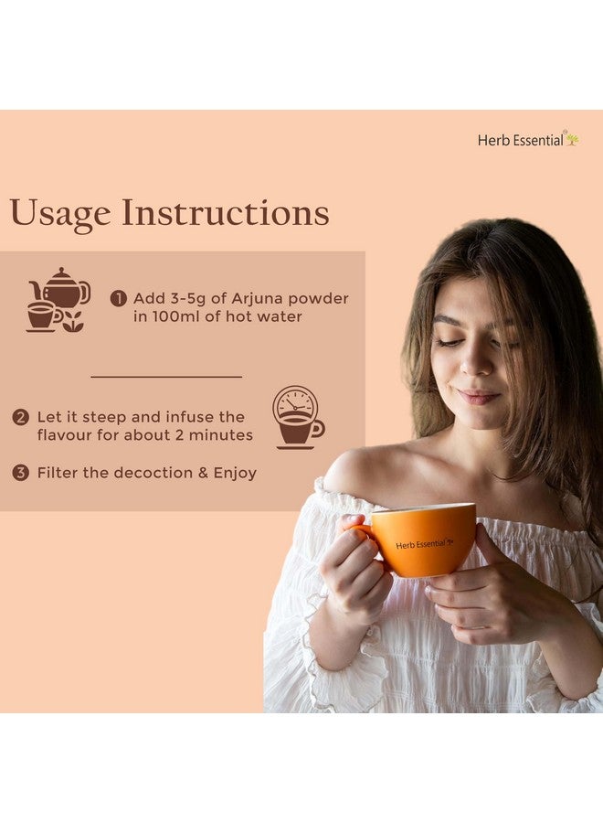 Herb Essential مسحوق أرجونا النقي الأساسي من الأعشاب، 200 جرام | يعزز صحة القلب | يدير مستوى الكوليسترول | دعم صحة القلب والمناعة، (100 جرام عبوة من 2) - Image 5