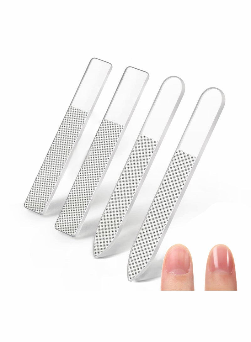 SYOSI 4Pcs Glass Nail Shiner Glass Nail File for Natural Nails Nano Nail Buffers Crystal Shine Polisher Professional Manicure Tools Kit for Acrylic Nail Care - Image 1