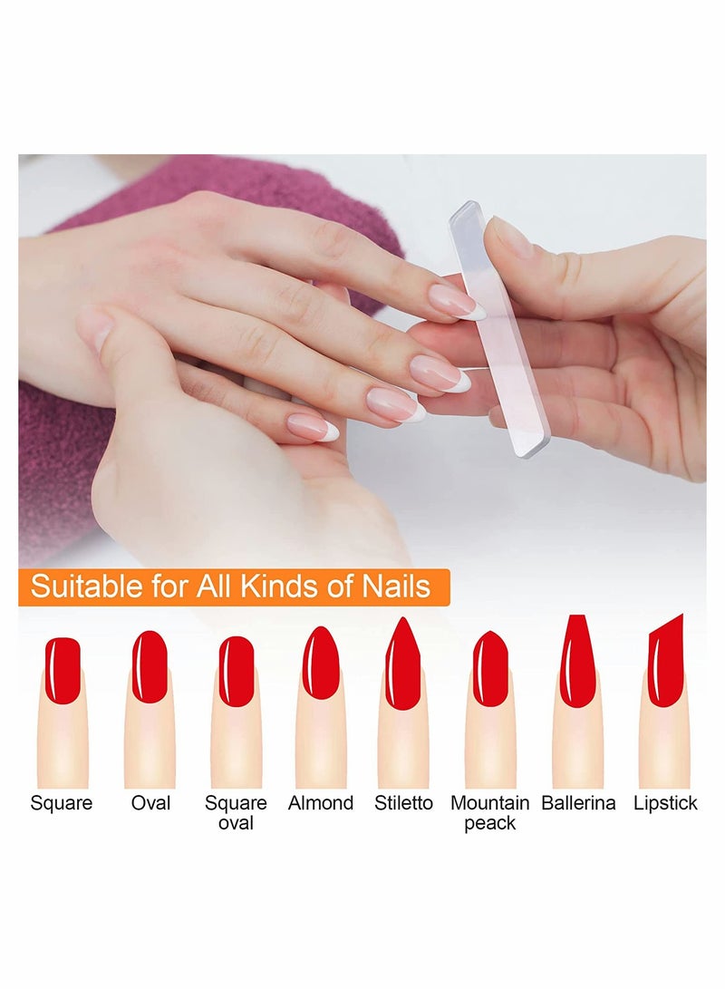 SYOSI 4Pcs Glass Nail Shiner Glass Nail File for Natural Nails Nano Nail Buffers Crystal Shine Polisher Professional Manicure Tools Kit for Acrylic Nail Care - Image 2
