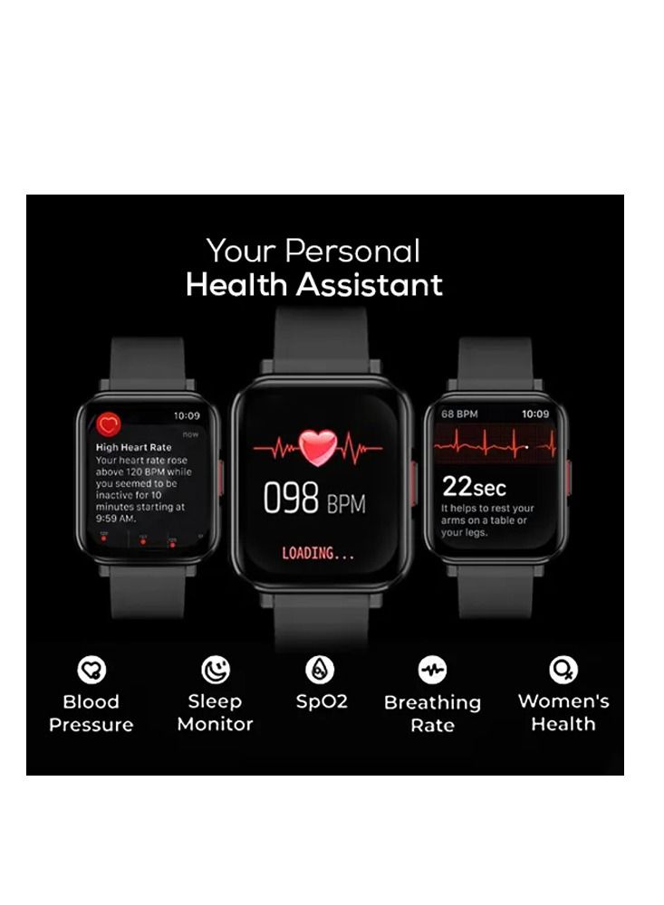 Seeken gravity next SGR-N1 HD 1.85 inch IPS Display smart watch with wireless charger for men's and women's black - Image 4