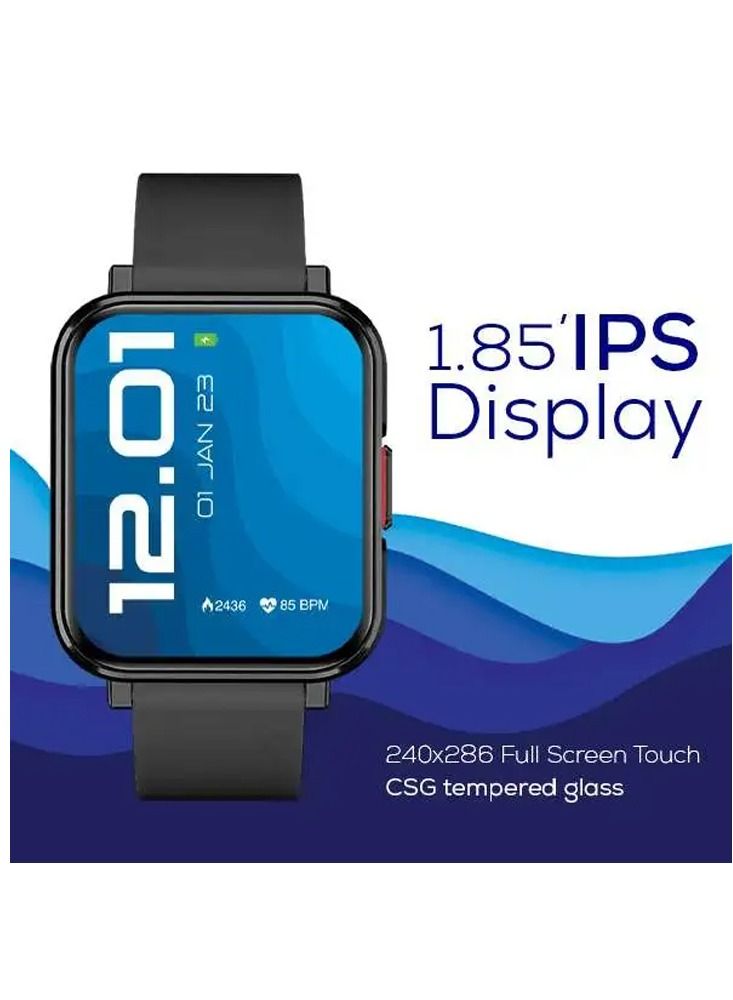 Seeken gravity next SGR-N1 HD 1.85 inch IPS Display smart watch with wireless charger for men's and women's black - Image 2