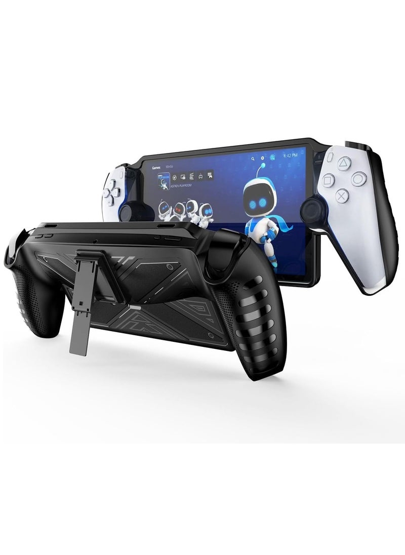XICEN - Shockproof Soft Protective Case with Stand for PlayStation Portal Black Color - Image 1