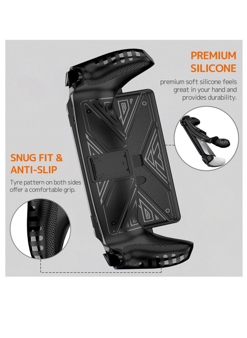 XICEN - Shockproof Soft Protective Case with Stand for PlayStation Portal Black Color - Image 1
