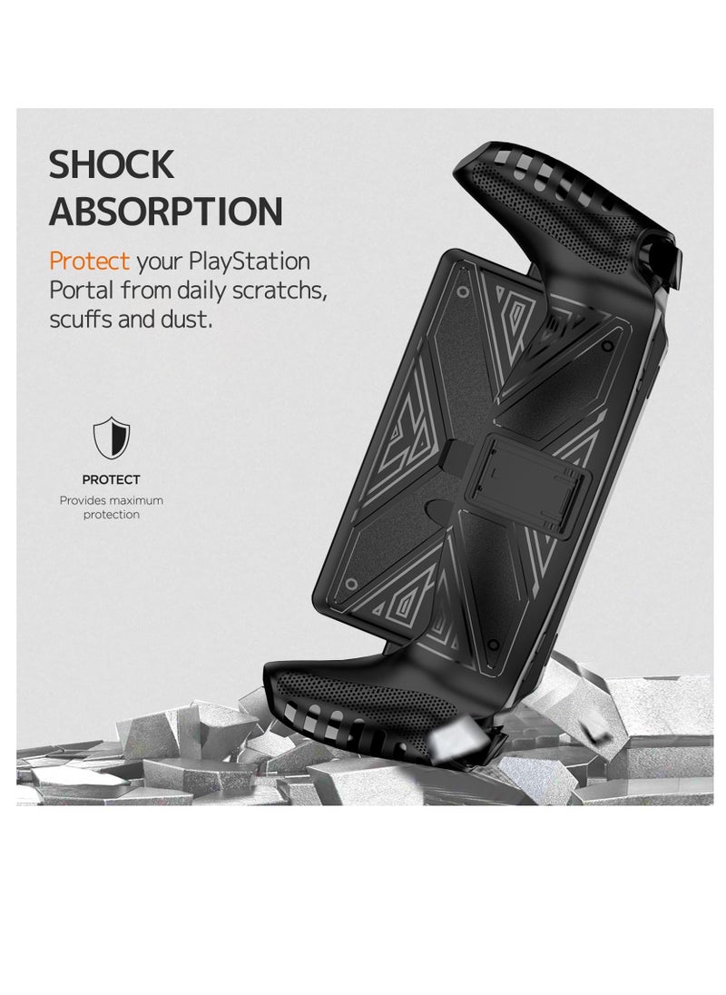 XICEN - Shockproof Soft Protective Case with Stand for PlayStation Portal Black Color - Image 1