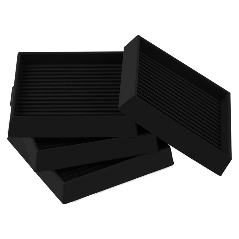 3x3 Square Rubber Furniture Caster Cups AntiSliding Furniture Pads Bed Stopper Floor Protectors with Grip Protect Any Flooring