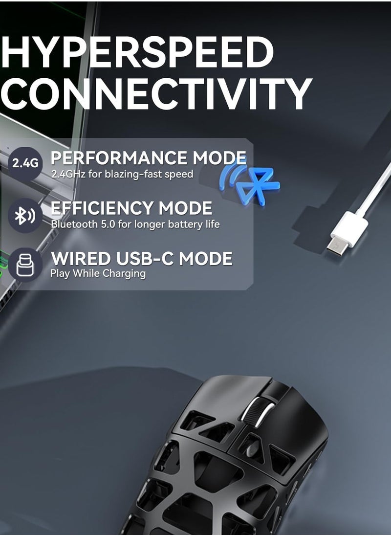 Attack Shark - R3 46g Superlight Magnesium Alloy Wireless Gaming Mouse, BT/2.4Ghz/Wired Computer Mouse, 8000Hz Wireless Polling Rate, PAW3395 26K DPI Optical Sensor Programmable Mice for Win/Mac - Image 1