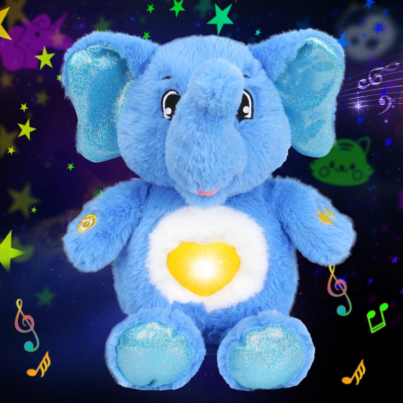 Cuteoy Plush Blue Elephant Star Projector Musical Adjustable Singing Night Light Stuffed Animals Glowing Plushies Toy Gifts for Kids Birthday Easter Christmas13 - Image 3