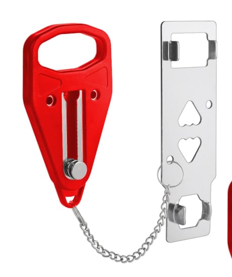 Jaswill Portable Door Lock for Travel, Door Lock Self-Defense Security Device for Home, Apartment, Hotel, Living Motel, School Dorm, House for Open Inwards Door - Image 1