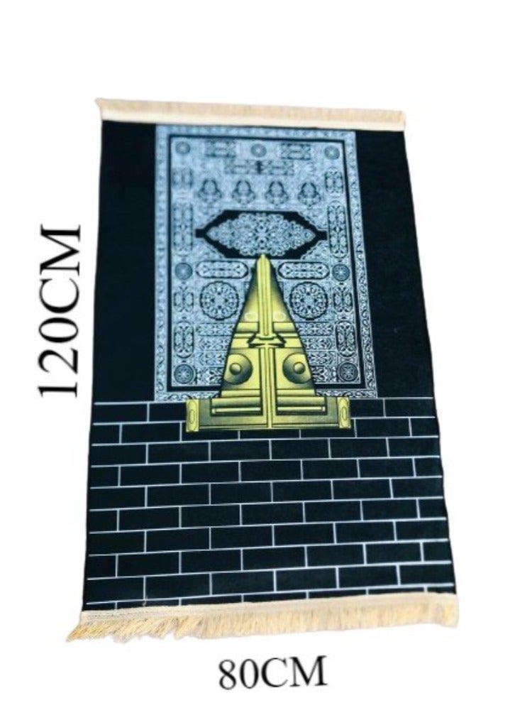 فيتاشيلي سجادة صلاة 614 جرامًا للمتر المربع سجادة صلاة إسلامية مضادة للانزلاق بتصميم جديد مبطن سميك سجادة صلاة سجادة للرجال والنساء هدية عيد رمضان (120 سم × 80 سم) - Image 2