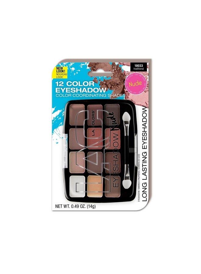 L.A. Colors 12 Color Eyeshadow Palette, Traditional