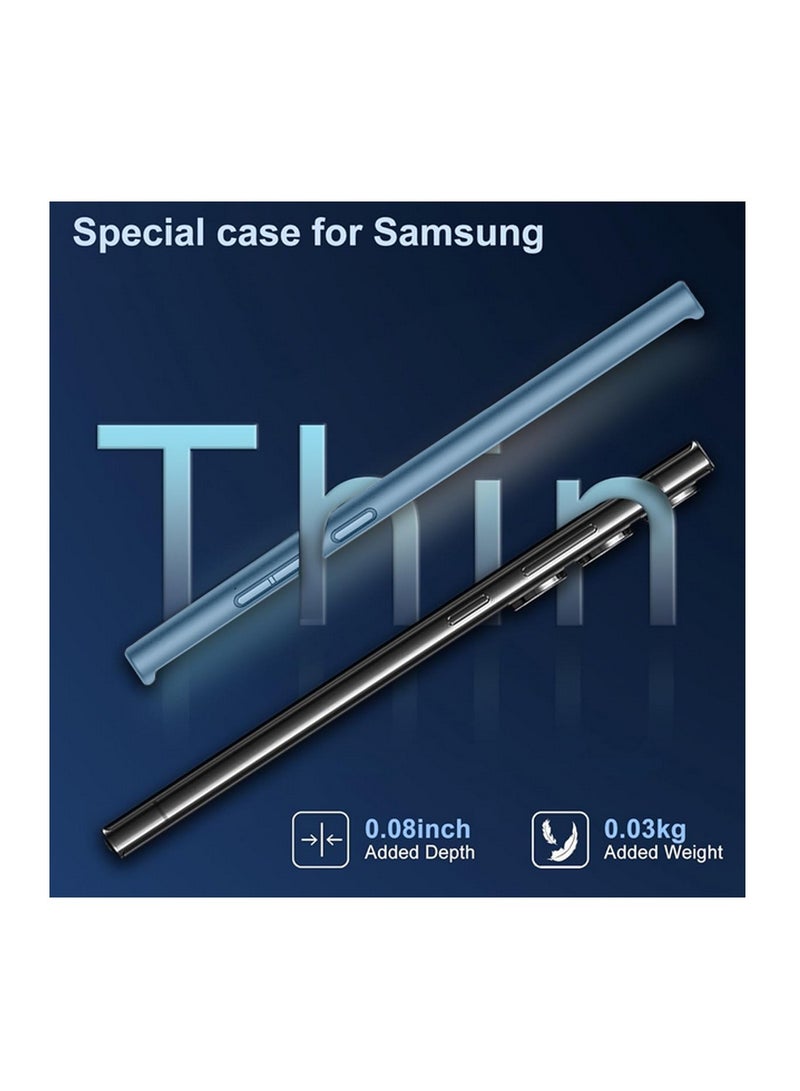 Wtech Samsung Galaxy S25 Ultra 5G 2025 Super Slim, Skinny Seam Like Hard Shell PC Magsafe, Rised Lips Corner Protection Case Cover (MCMPMN) - Winter Blue - Image 5