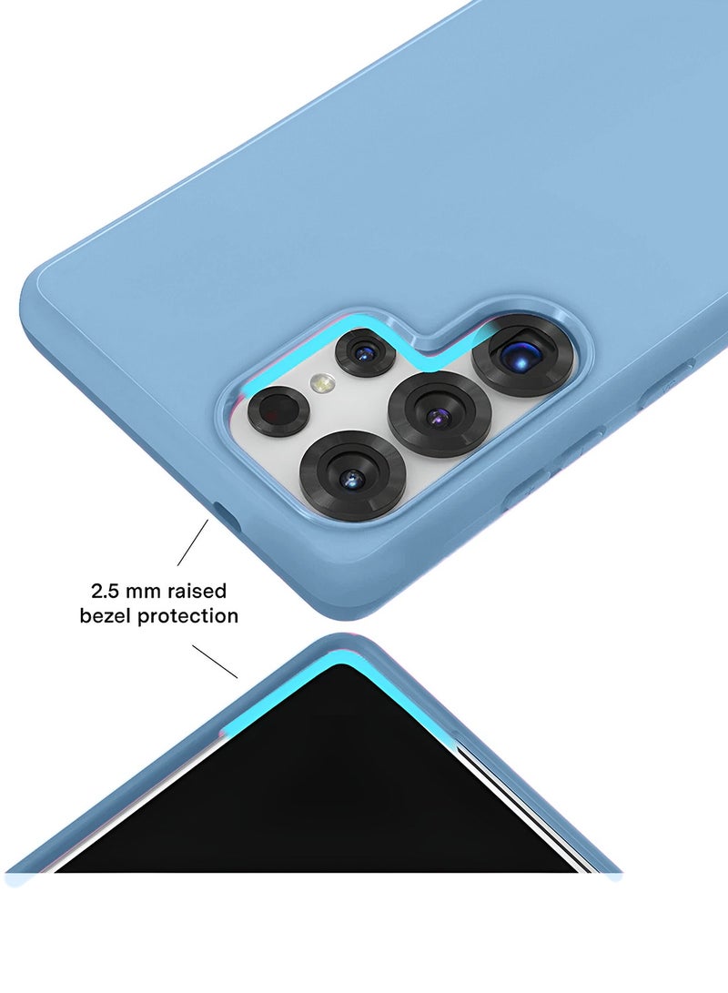 Wtech Samsung Galaxy S25 Ultra 5G 2025 Super Slim, Skinny Seam Like Hard Shell PC Magsafe, Rised Lips Corner Protection Case Cover (MCMPMN) - Winter Blue - Image 3