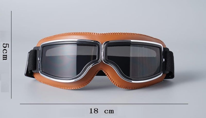 SARTE Motorcycle Riding GogglesAnti-Scratch Eyewear Bike Goggles Retro Motorcross Helmet Goggle for Men(Pack of 1) (Tan Black) - Image 3
