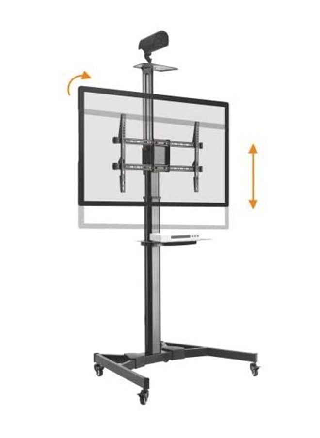 Stargold TV Floor Stand with Wheels  Floor TV Trolley for 32 to 75 inches  Height Adjustable Screen Rotation with Steel TV Cart with Wheels for LED and LCD Screen Cable Management  - Image 3