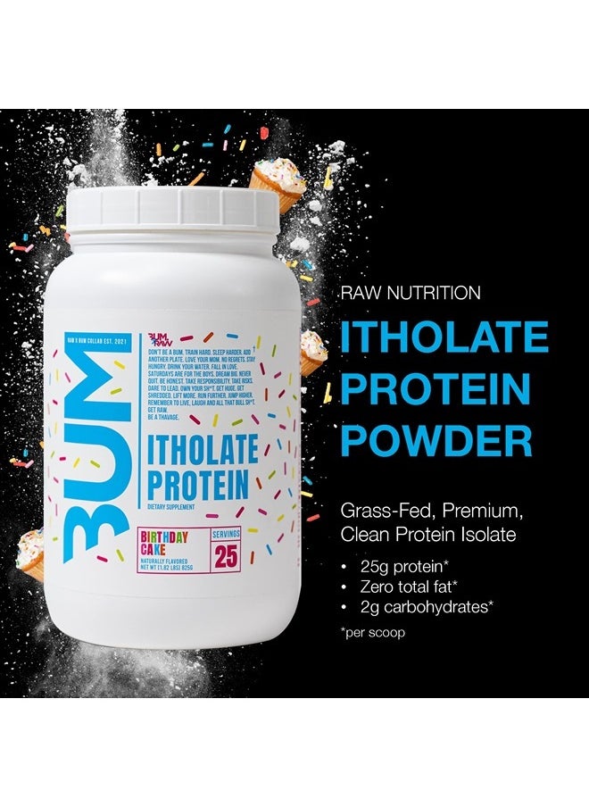 Raw - Whey Isolate Protein Powder, Birthday Cake (CBUM Itholate Protein) - 100% Grass-Fed Sports Nutrition Powder for Muscle Growth & Recovery - Low-Fat, Low Carb - 25 Servings - Image 1