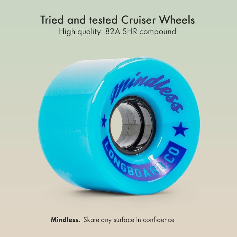 Mindless Cruiser Wheels Pack of 4 | 60m x 40mm Longboard Cruising Wheels 83A SHR Hardness Smooth Ride w Pregrounded Surface | Perfect for Smaller Boards Nimble and Fun Wide - Image 4