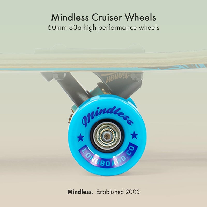Mindless Cruiser Wheels Pack of 4 | 60m x 40mm Longboard Cruising Wheels 83A SHR Hardness Smooth Ride w Pregrounded Surface | Perfect for Smaller Boards Nimble and Fun Wide - Image 2