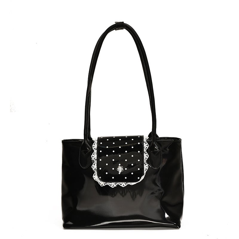 Fashionable Color All-Match Underarm Shoulder Bag Women'S Simple High-Value Tote Bag Polka Point Handbag - Image 1