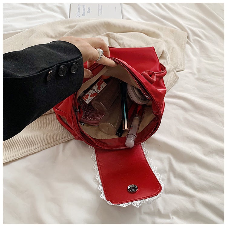 Fashionable Color All-Match Underarm Shoulder Bag Women'S Simple High-Value Tote Bag Polka Point Handbag - Image 5